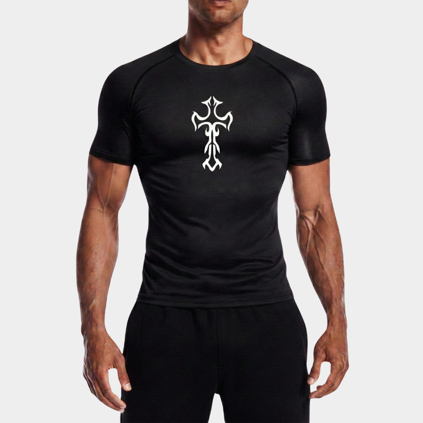 ECLIPSED CROSS COMPRESSION TEE